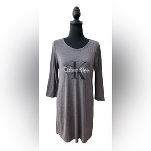 Calvin Klein: Gray CK Pajamas with Logo On Front